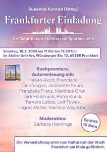 Frankfurter Einladung – Lesung am 18.2.24