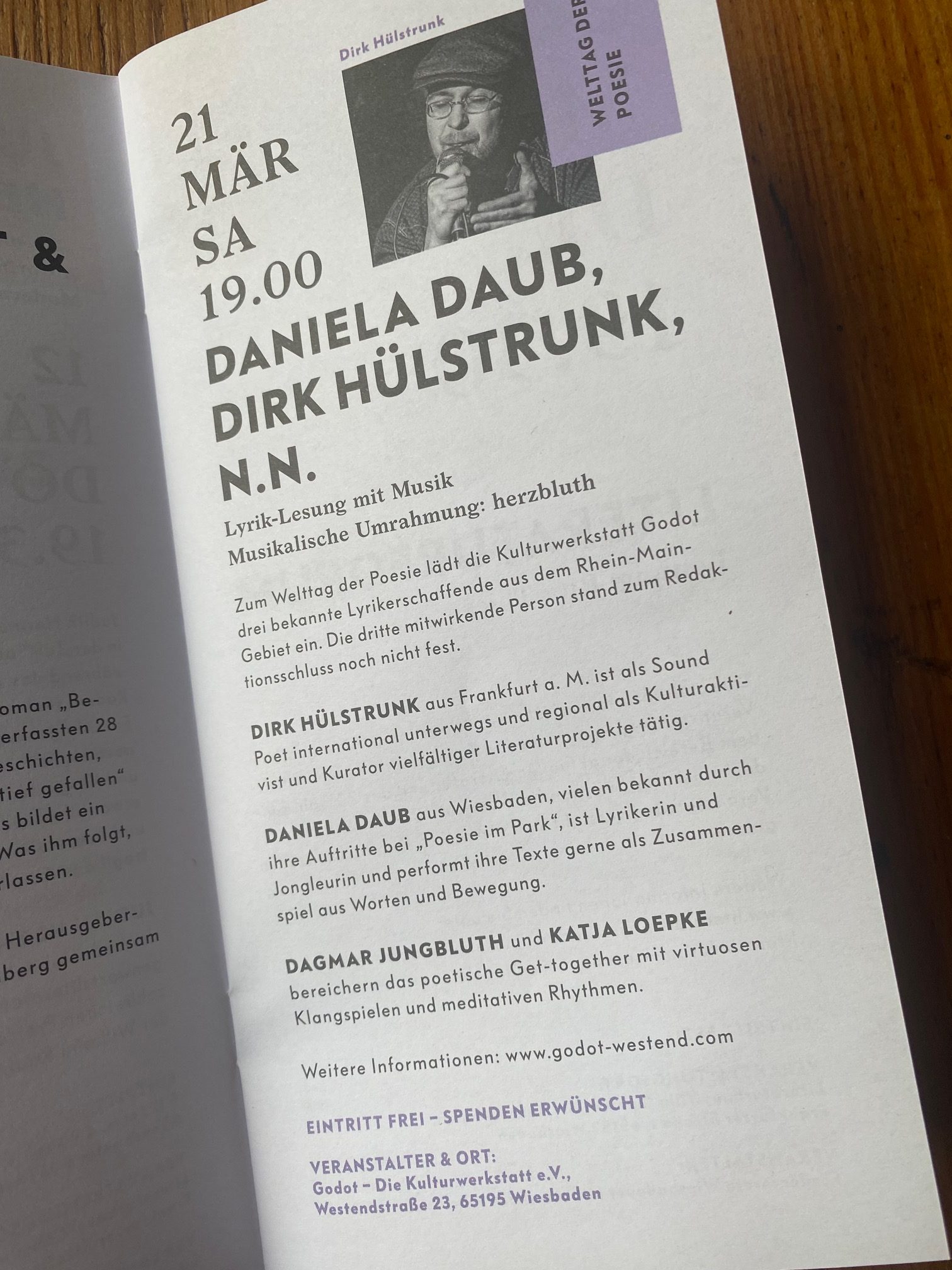 Welttag der Poesie – Live in Wiesbaden, 21.3.2026
