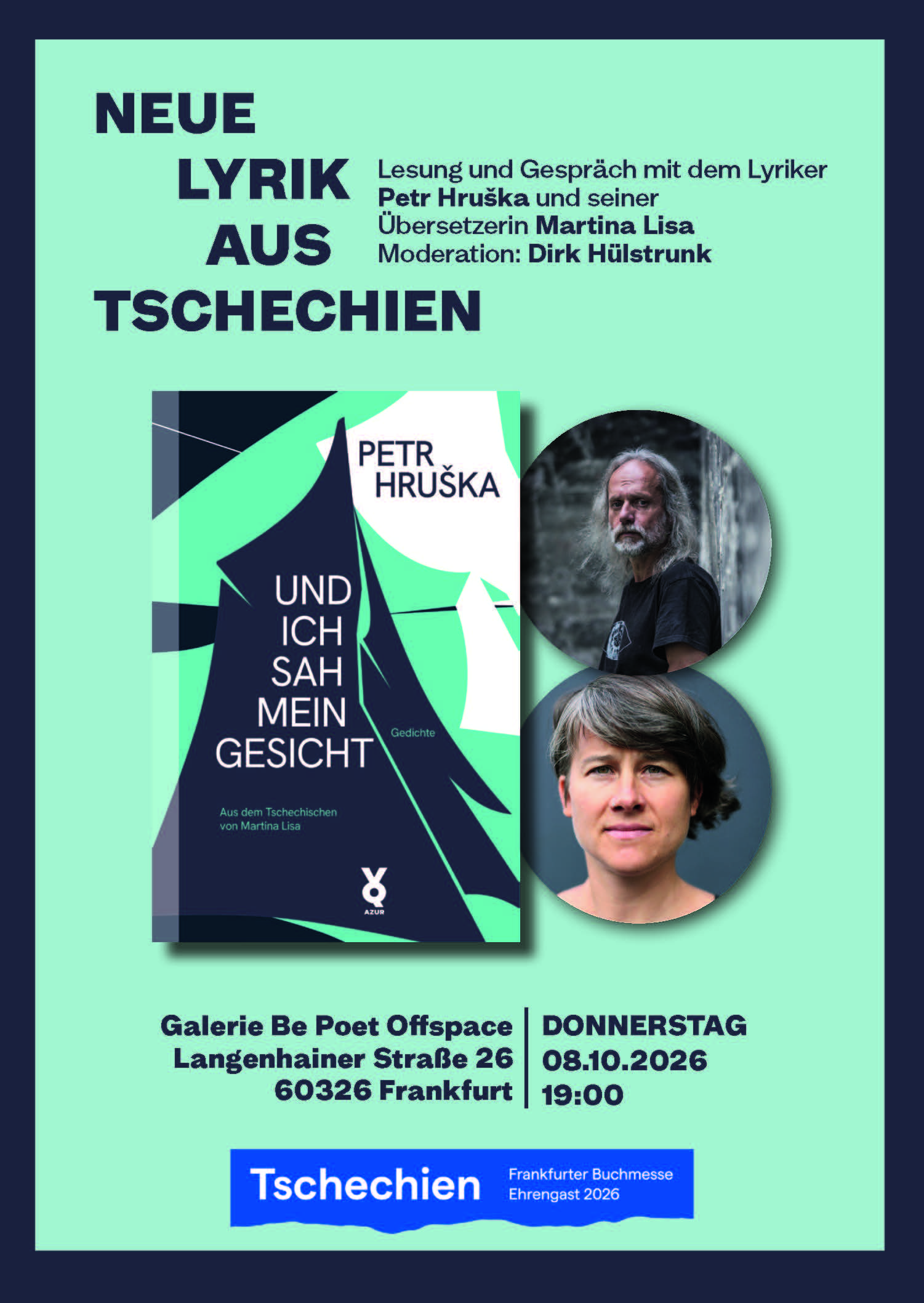 Bookfair Frankfurt – New Czech Poetry with Petr Hruska & Martina Lisa , Thu 8.10.2026